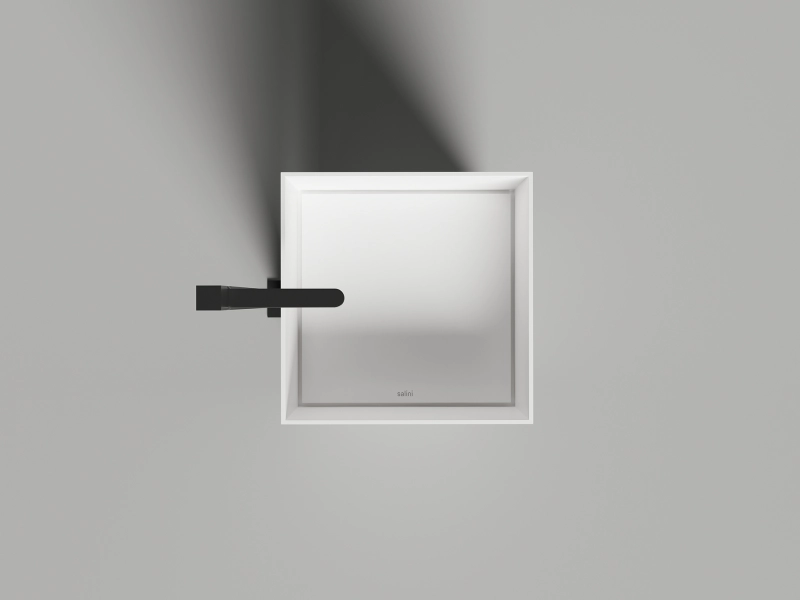 Раковина напольная Salini Armonia Square 01 белая матовая 130521M (детальная фотография), напольные, свободностоящие