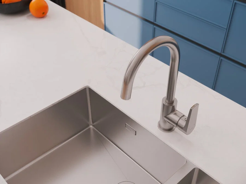 Смеситель для кухни Cersanit Moduo сатин 68222 (детальная фотография), матовый хром