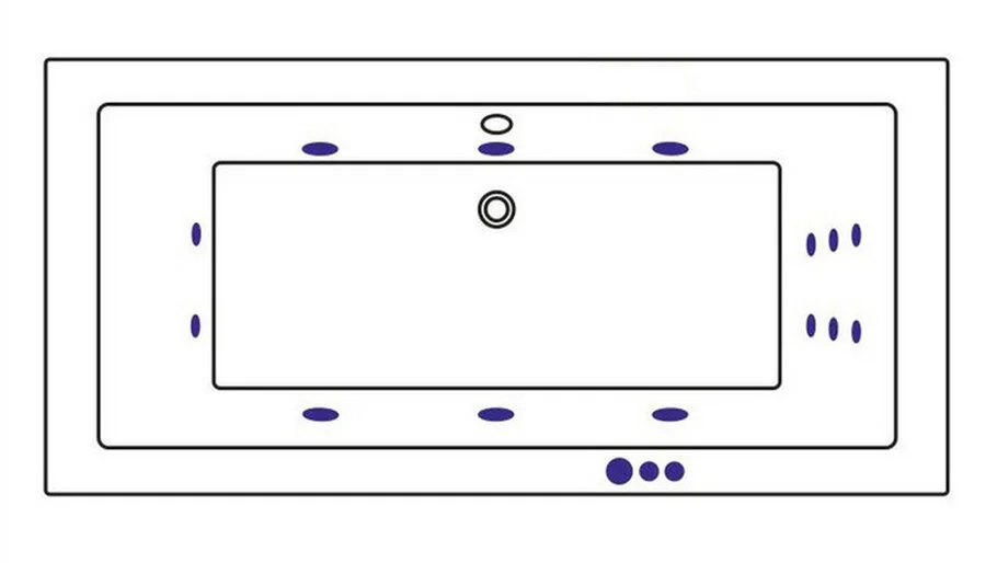 Ванна гидромассажная Whitecross Savia Duo Smart, 170 х 80 см, увеличенная толщина акрила, усиленная армировка, белый/золото, 0103.170080.100.SMART.GL (детальная фотография), акриловые