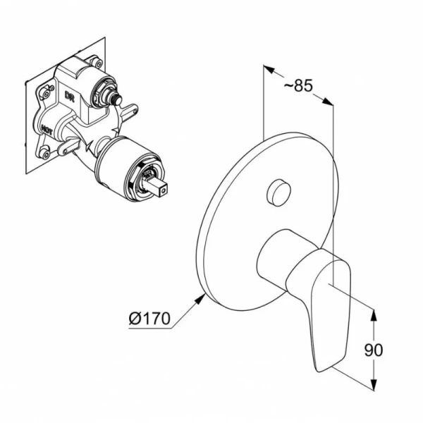 Смеситель для душа Kludi Pure&Solid хром 346590575 (детальная фотография), для душа