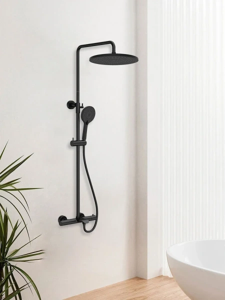 Душевая стойка Vincea Esse черная VSFS-1E1TMB (детальная фотография), черные