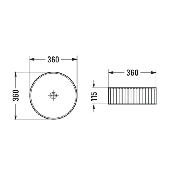 Раковина Vincea 36 см белая VBS-501 (детальная фотография), современные, hi-tech