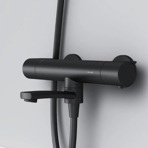 Смеситель для ванны Am.Pm X-Joy черный матовый F85A50022 (детальная фотография), современные, hi-tech