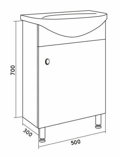 Комплект мебели для ванной Grossman Eco Line 52 см белый 105205 (детальная фотография), в наличии