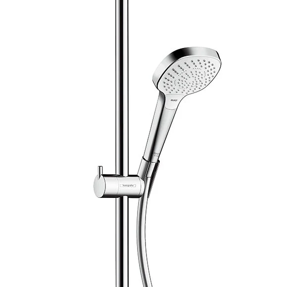 Душевая стойка Hansgrohe Croma Select E с однорычажным смесителем 27258400 (детальная фотография), с тропическим душем