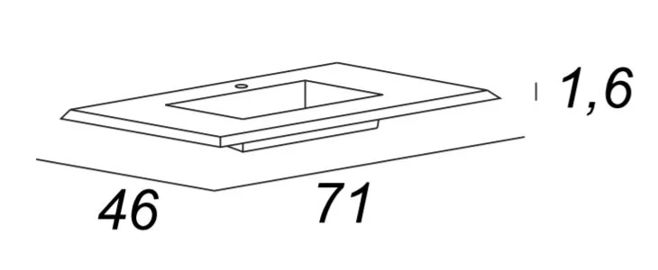 Раковина мебельная Cezares Bellagio 71 см из искусственного мрамора 50212 (детальная фотография), в наличии