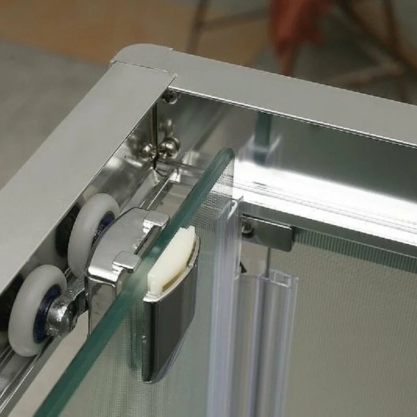 Душевой уголок BelBagno Uno-195 100х80 см стекло шиншилла UNO-195-AH-2-100/80-CH-CR (детальная фотография), современные, hi-tech