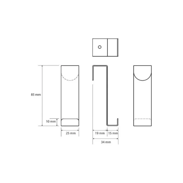 Крючок для ванной Bemeta Neo хром матовый 101106155 (детальная фотография), современные, hi-tech
