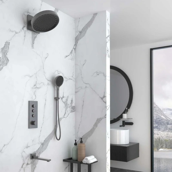 Душевой комплект Vincea Inspire вороненая сталь VSFW-433TI3GM (детальная фотография), комплекты