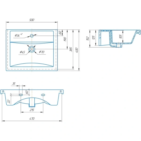 Раковина мебельная Aqwella Фостер 50 см белая 4630055557578 (детальная фотография), в наличии