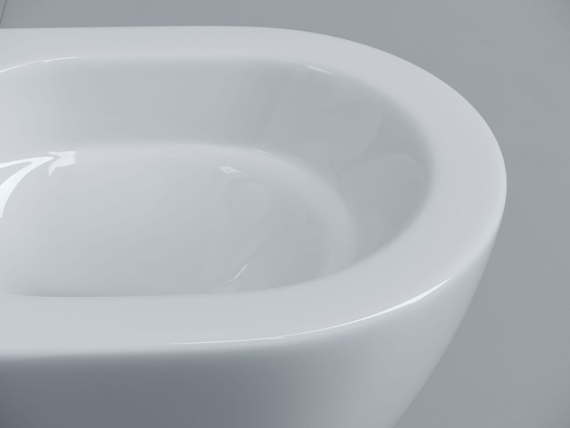 Унитаз подвесной Ceramicanova Alba сиденье микролифт CN11005T (детальная фотография), фарфор, керамика