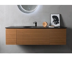 Тумба с раковиной подвесная Black&White Universe 165 см коричневая