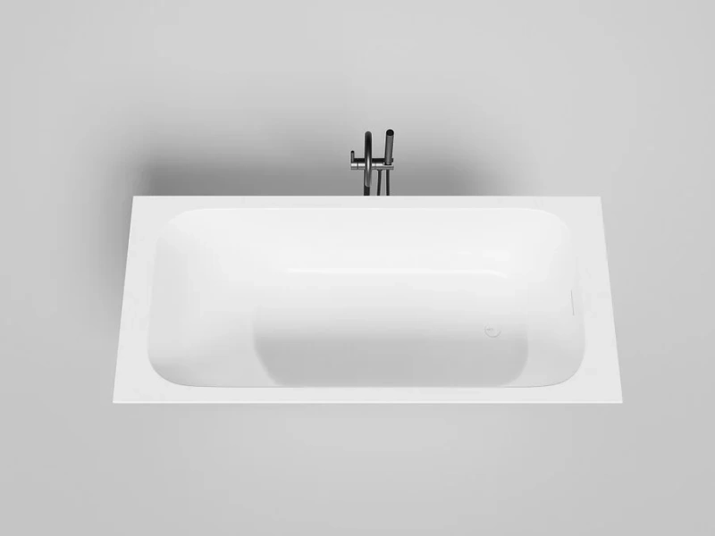 Ванна из искусственного камня Salini Orlando Kit 180x80 см S-Stone белая матовая 102122M (детальная фотография), литьевой мрамор