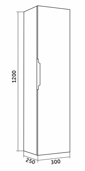 Шкаф-пенал подвесной Grossman Кросс 30 см бетон 303006 (детальная фотография), в наличии