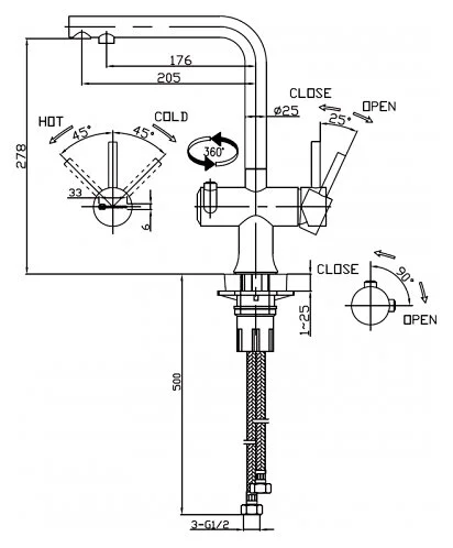 Смеситель для кухни Omoikiri Hotaru-C-BE хром/ваниль 4994052 (детальная фотография), для кухни