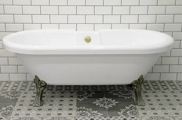 Ванна акриловая Радомир Леонесса 1, 175 х 80 см на ножках Лилия, 1-01-4-0-9-138, слив-перелив, белая, бронза (детальная фотография), современныe, hi-tech