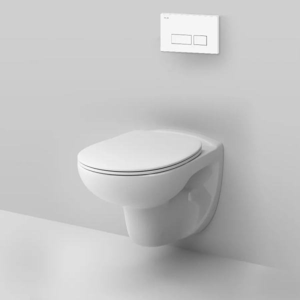 Унитаз с инсталляцией Am.Pm Sense с сидением и кнопкой IS47001.741700 (детальная фотография), с инсталляцией