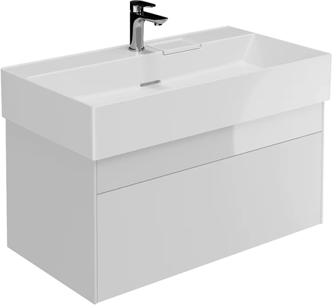 Тумба под раковину подвесная Kerama Marazzi Logica 90 см белый LOG.90.2\WHT (детальная фотография), современная, hi-tech