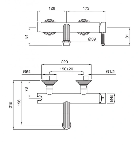 Смеситель для ванны Cezares Aphrodite бронза ручки белые APHRODITE-VDM-02-Bi (детальная фотография), для ванны