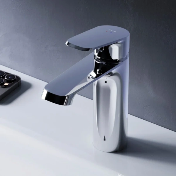 Смеситель для раковины Am.Pm Func хром F8F02100 (детальная фотография), с коротким изливом