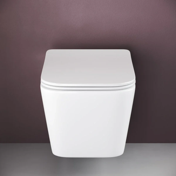 Унитаз подвесной Ceramica Nova Metric безободковый CN3007 (детальная фотография), недорогие, безободковые, сиденье с микролифтом , с антивсплеском