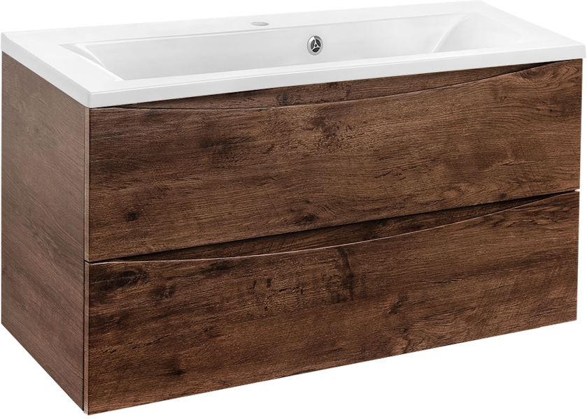 Тумба под раковину подвесная Vincea Mia 89 см R.Wood VMC-2MA900RW (детальная фотография), моноблок