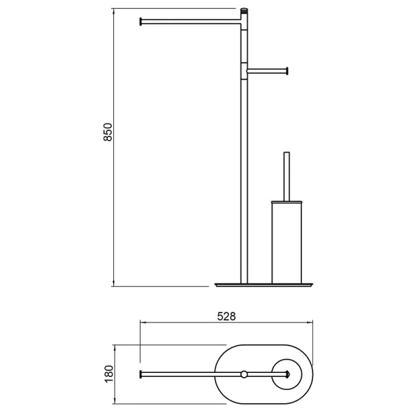 Стойка для ванной Timo Saona розовое золото 13085/19 (детальная фотография), современные, hi-tech