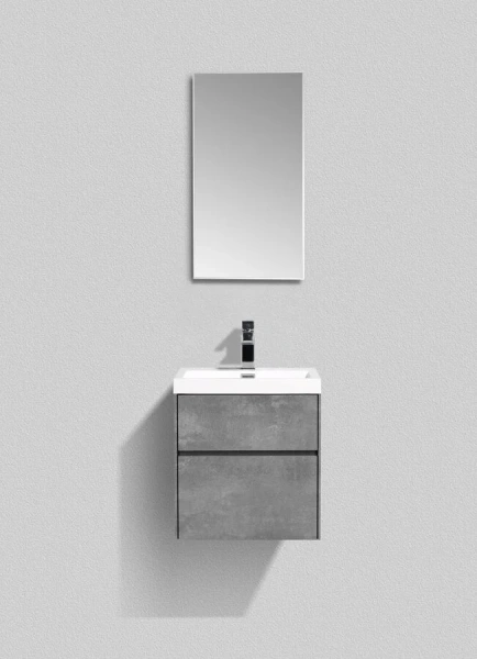 Тумба под раковину подвесная BelBagno Pietra Mini 50 см stucco cemento PIETRA MINI-500AS-2C-SO-SCM (детальная фотография), серая