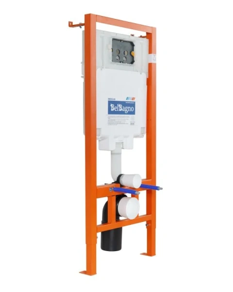 Унитаз с инсталляцией BelBagno Loto с кнопкой смыва хром BB070CHR/SC/BB002-80/BB005-PR-CHROME (детальная фотография), в наличии