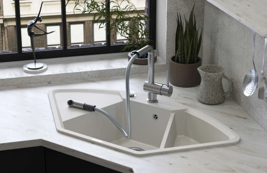 Мойка для кухни Omoikiri Yonaka 98-C-PA 98 см пастила 4993712 (детальная фотография), врезные