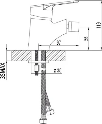 Смеситель для биде Lemark Luna LM4108C (детальная фотография), для биде