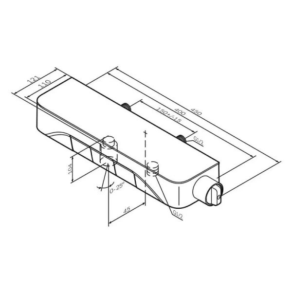 Смеситель для ванны Am.Pm Func хром F8F10500 (детальная фотография), для ванны