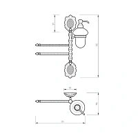 Полотенцедержатель с дозатором для мыла Migliore Cleopatra бронза