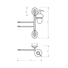 Полотенцедержатель с дозатором для мыла Migliore Cleopatra бронза