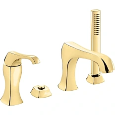 Смеситель на борт ванны матовое золото Emmevi Ares