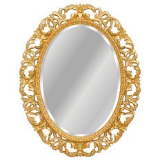 Зеркало овальное без фацета, цвет поталь золото, Tessoro Isabella 76