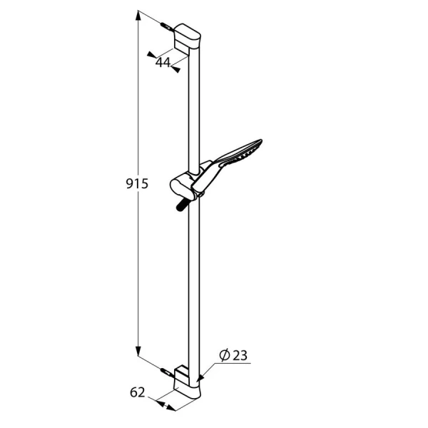 Душевой гарнитур Kludi Fizz 67640 со штангой (детальная фотография), душевые гарнитуры