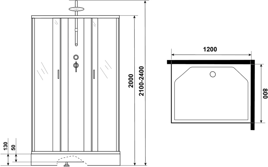Душевая кабина Niagara Classic 120x80 см с гидромассажем 432853QBKTG (детальная фотография) index_1
