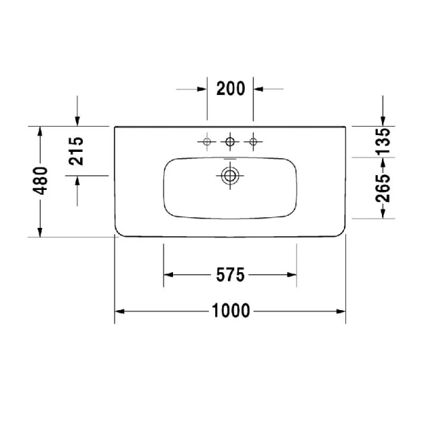 Раковина консоль Duravit Durastyle DS 9893, 232010 (детальная фотография), керамические