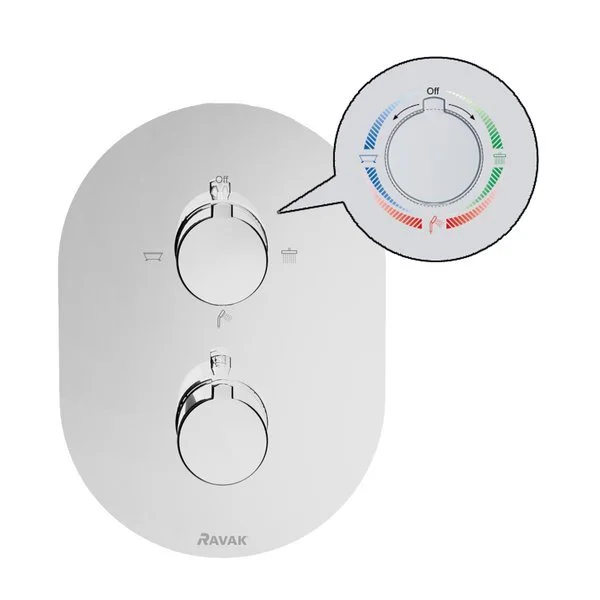 Смеситель для душа Ravak Chrome термостатический X070075 (детальная фотография), современные, hi-tech