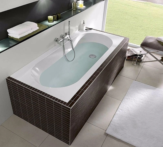 Ванна квариловая Villeroy & Boch Oberon 180х80 см с ножками UBQ180OBE2V-01 (детальная фотография), прямоугольные