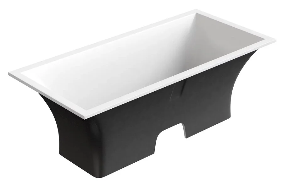 Ванна из искусственного камня Good Door Мадрид 170 x 80 см, пристенная, черный, ВА00008 (детальная фотография), отдельностоящие