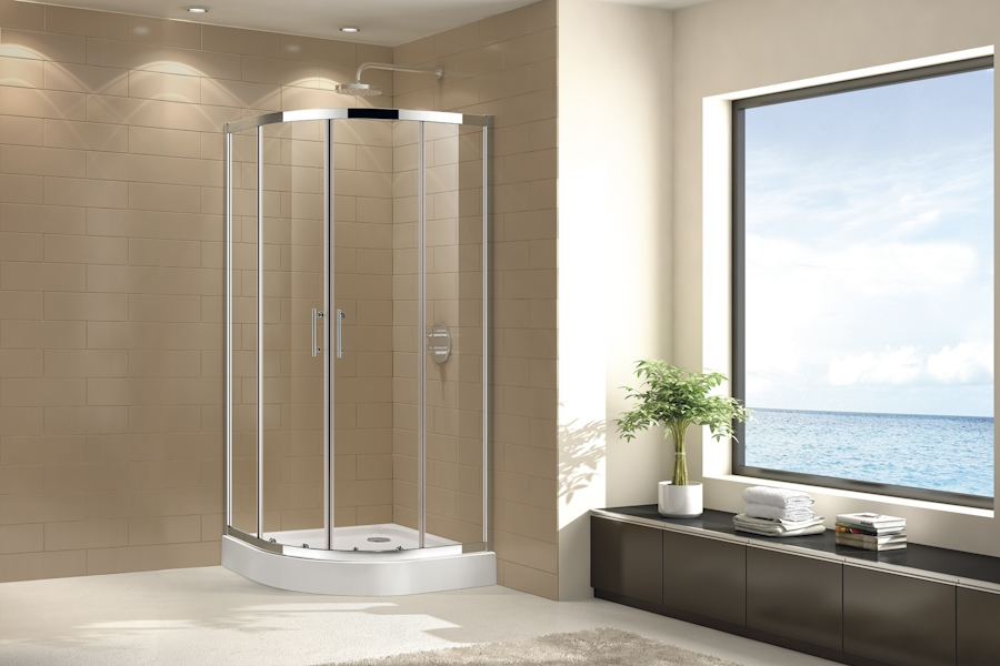 Душевой уголок Cezares Eco 90x90 см стекло прозрачное профиль хром ECO-O-R-2-90-C-Cr (детальная фотография)