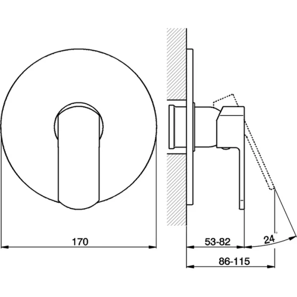 Смеситель для душа Cisal Roadster хром RR00300021 (детальная фотография), для душа
