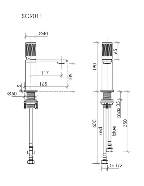 Смеситель для раковины Sancos Nexus черный матовый SC9011MB (детальная фотография), для раковины