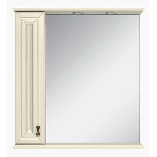 Зеркальный шкаф с подсветкой Misty Лувр 75 см слоновая кость левый - фото 4