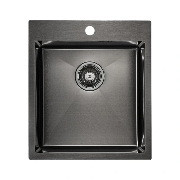 Мойка для кухни Paulmark Favor 45 вороненая сталь PM214551-GM (детальная фотография)