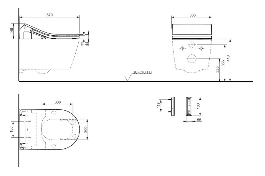 Унитаз подвесной TOTO RP белый CW542EY (детальная фотография), современные, hi-tech