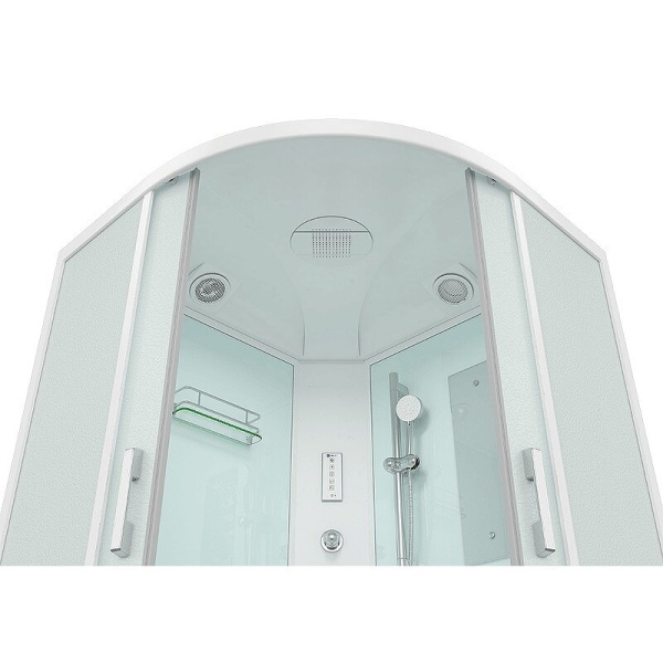 Душевая кабина Erlit Comfort ER5720T 120х120 см угловая (детальная фотография), угловые, недорогие, для дачи, с гидромассажем, c тропическим душем, с вентиляцией, с крышей, с сиденьем