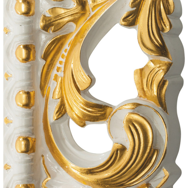 Зеркало овальное без фацета, цвет белый глянец с золотом, Tessoro Isabella 82 TS-107601-W/G (детальная фотография), по запросу